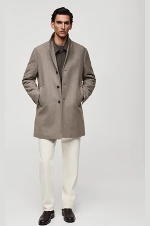 MANGO Wollmantel mit gestepptem Innenfutter - Herren - S