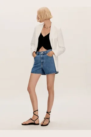 MANGO Jeans-Shorts mit hoher Taille - Damen - 34