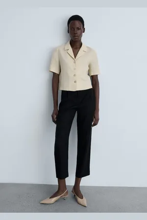 MANGO Gerade Leinenhose - Damen - S