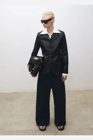 MANGO Lederblazer mit Knöpfen - Damen - XS