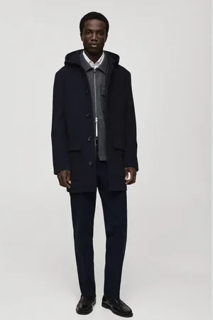 MANGO Kapuzenmantel aus Woll-Mix - Herren - XS