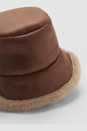 MANGO Fischerhut aus Kunstshearling - Damen - Einheitsgröße