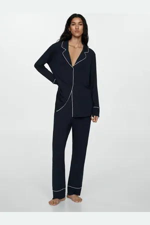 MANGO 2-teiliger Pyjama mit Borte - Damen - XL