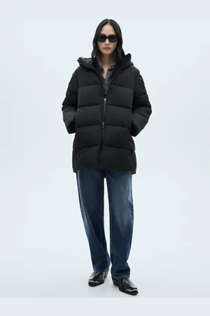 MANGO Midi-Steppanorak mit Kapuze - Damen - XXL