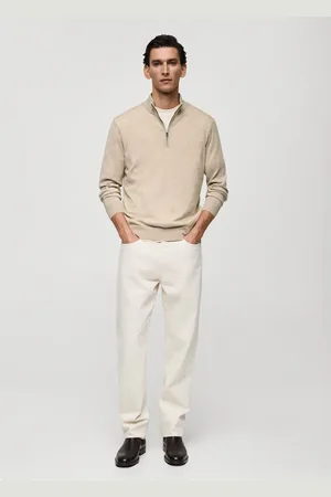 MANGO Pullover aus 100 % Merinwolle mit halbhohem Zip-Kragen - Herren - XL