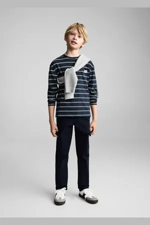 MANGO Streifen-T-Shirt mit Tasche - Kinder - 5-6 Jahre