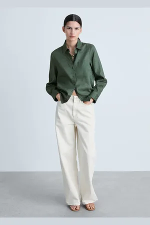 MANGO Leinen-Hemdbluse mit Tasche - Damen - XS