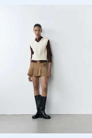 MANGO Zopfstrickweste mit Kapuze - Damen - XL