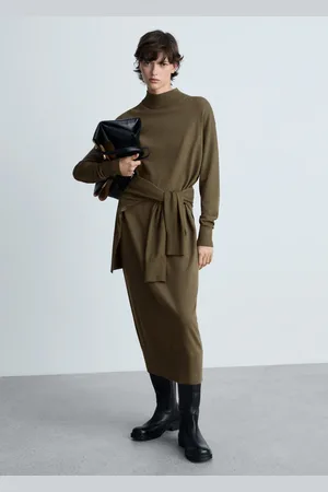 MANGO Strickkleid mit halbhohem Kragen - Damen - L