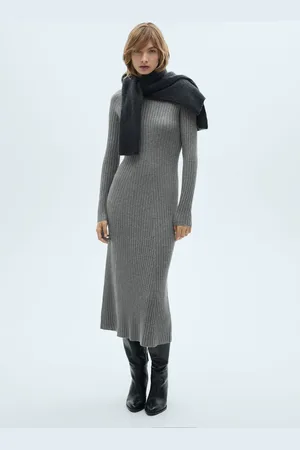MANGO Ausgestelltes Strickkleid mit halbhohem Kragen - Damen - XL