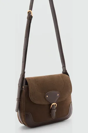 MANGO Ledertasche mit Schnalle - Damen - Einheitsgröße