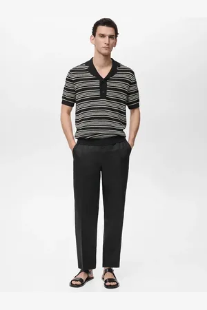 MANGO Gestricktes Polo mit Streifen - Herren - M