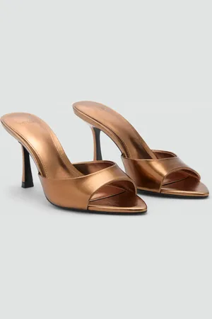 MANGO Metallic-Sandale mit Absatz - Damen - 36