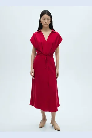 MANGO Baumwollkleid mit Abnähern - Damen - S