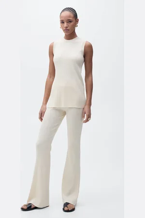 MANGO Geripptes Top mit Schlitzen - Damen - M