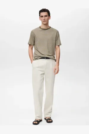 MANGO Leinen T-Shirt Slim Fit Streifen - Herren - S