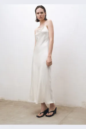 MANGO Seidenkleid mit drapiertem Ausschnitt - Damen - S