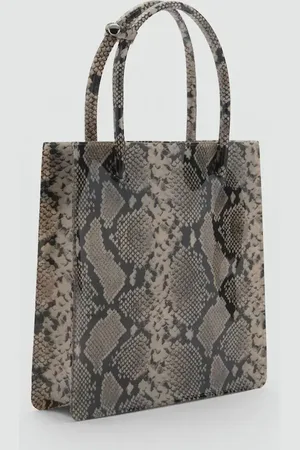 MANGO Animal-Print-Handtasche mit Doppelhenkel - Damen - Einheitsgröße