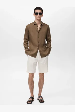 MANGO Slim-Fit-Bermudashorts aus 100 % Leinen - Herren - 36
