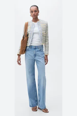 MANGO Tweedjacke mit ausgefransten Abschlüssen - Damen - L