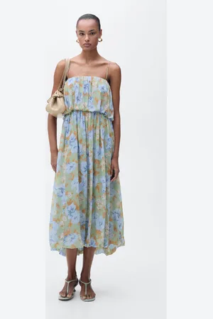 MANGO Geblümtes Kleid mit geraffter Taille - Damen - M