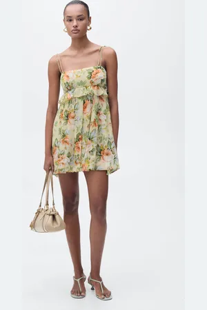 MANGO Kurzes Blumenkleid mit Rüschen - Damen - XS