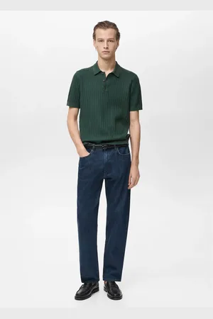 MANGO Feinstrick-Poloshirt mit Fischgrätmuster - Herren - XL