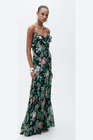 MANGO Florales Kleid mit Rüschen - Damen - M
