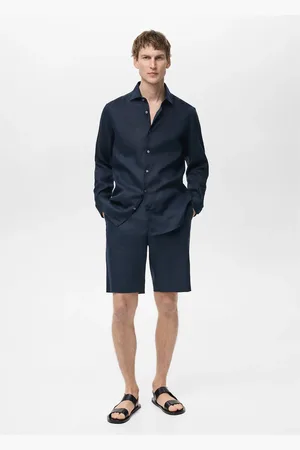 MANGO Slim-Fit-Bermudashorts aus 100 % Leinen - Herren - 46