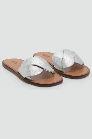 MANGO Metallische geflochtene Sandale - Kinder - 35