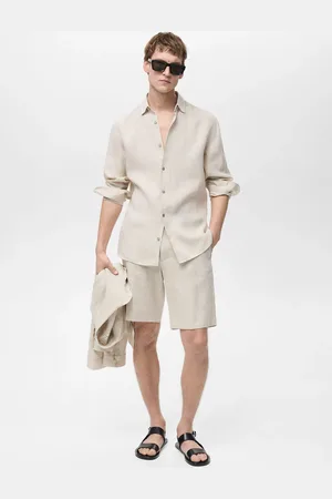 MANGO Slim-Fit-Bermudashorts aus 100 % Leinen - Herren - 36
