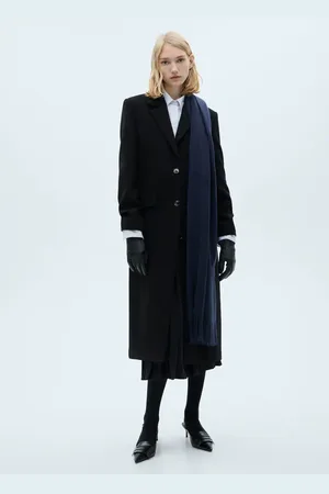 MANGO Langer Wollmantel mit Struktur - Damen - XL