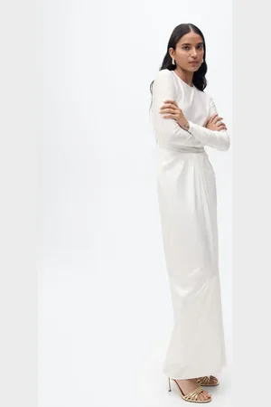 MANGO Langes Kleid aus kombiniertem Stoff - Damen - L