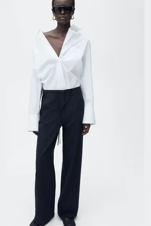 MANGO Gerade Nadelstreifenhose - Damen - L