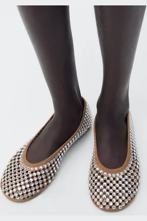 MANGO Strassverzierte Ballerina mit Stanzmotiven - Damen - 38