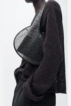 MANGO Halbdurchsichtige Handtasche mit Leopardenmotiv - Damen - Einheitsgröße