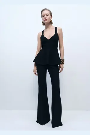 MANGO Feinstrick-Peplum-Top - Damen - M