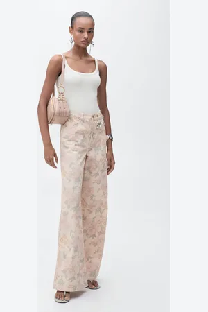 MANGO Jeans wideleg mit Blumenmuster - Damen - 42