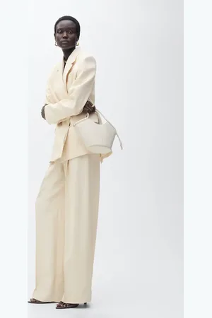 MANGO Wideleg-Anzughose mit Bundfalten - Damen - 36