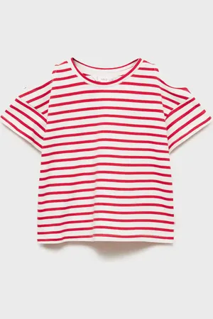 MANGO Gestreiftes T-Shirt mit Cut-Outs im Schulterbereich - Kinder - 11-12 Jahre
