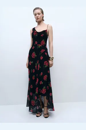 MANGO Langes Kleid mit Blumenprint - Damen - M