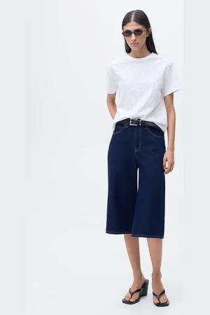 MANGO Besticktes T-Shirt mit Ajourmuster - Damen - 1XL