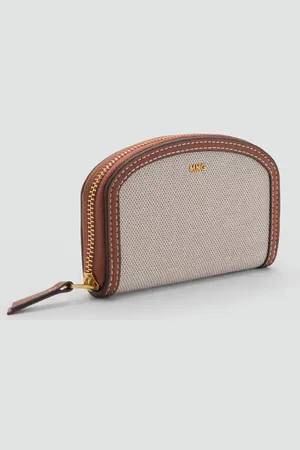 MANGO Ovale Geldbörse Canvas Kontrast - Damen - Einheitsgröße