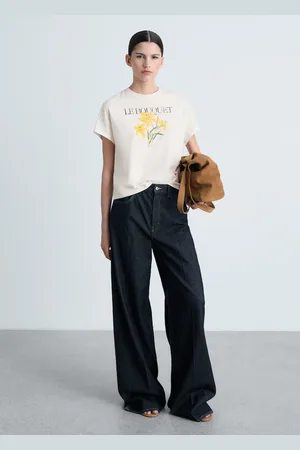 MANGO Gemustertes Baumwoll-T-Shirt - Damen - XS