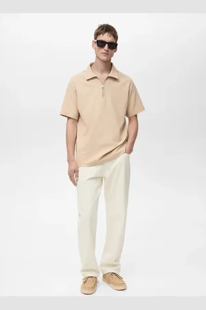 MANGO Polo Struktur Reißverschlusskragen - Herren - XL