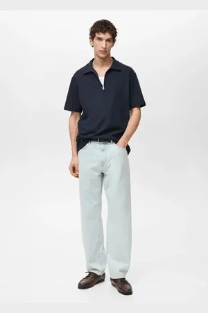 MANGO Polo Struktur Reißverschlusskragen - Herren - XL