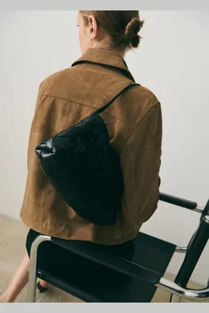 MANGO Schultertasche aus Leder in Flecht-Optik - Damen - Einheitsgröße