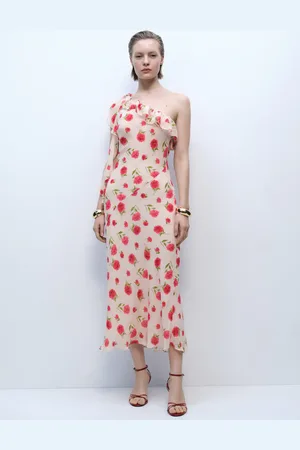 MANGO Volant-Kleid mit Blumenmuster - Damen - XL