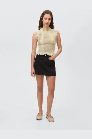MANGO Bedrucktes Top mit Volant - Mädchen - S