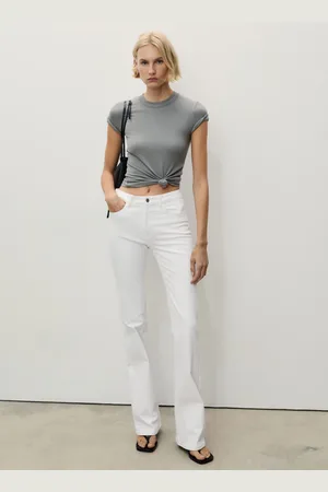 MANGO Flared Jeans Fiona mit mittlerer Bundhöhe - Damen - 34